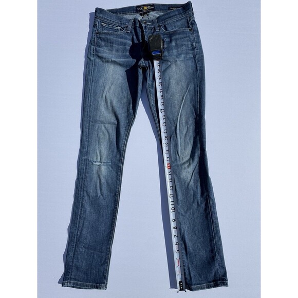 Lucky Brand Charlie Skinny Jeans Women’s 28 Medium Wash Distressed Denim - Picture 2 of 12